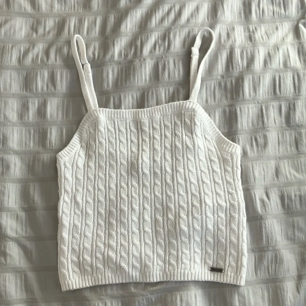 White Cable Knit Women's Cami-Top - Picture 1 of 4